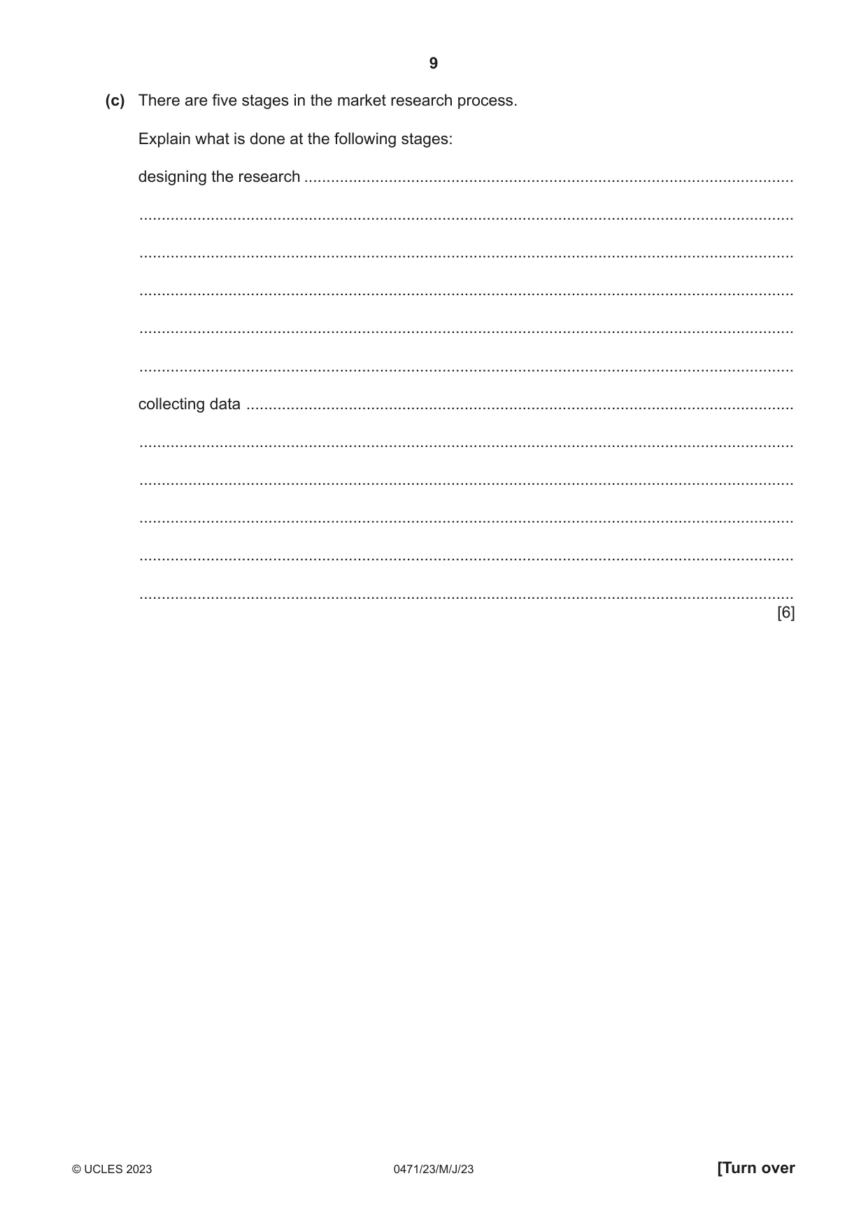 Cambridge IGCSE Travel and Tourism 0471 2023 May/June Paper 2 · Variant 3 question paper, page 9 of 16