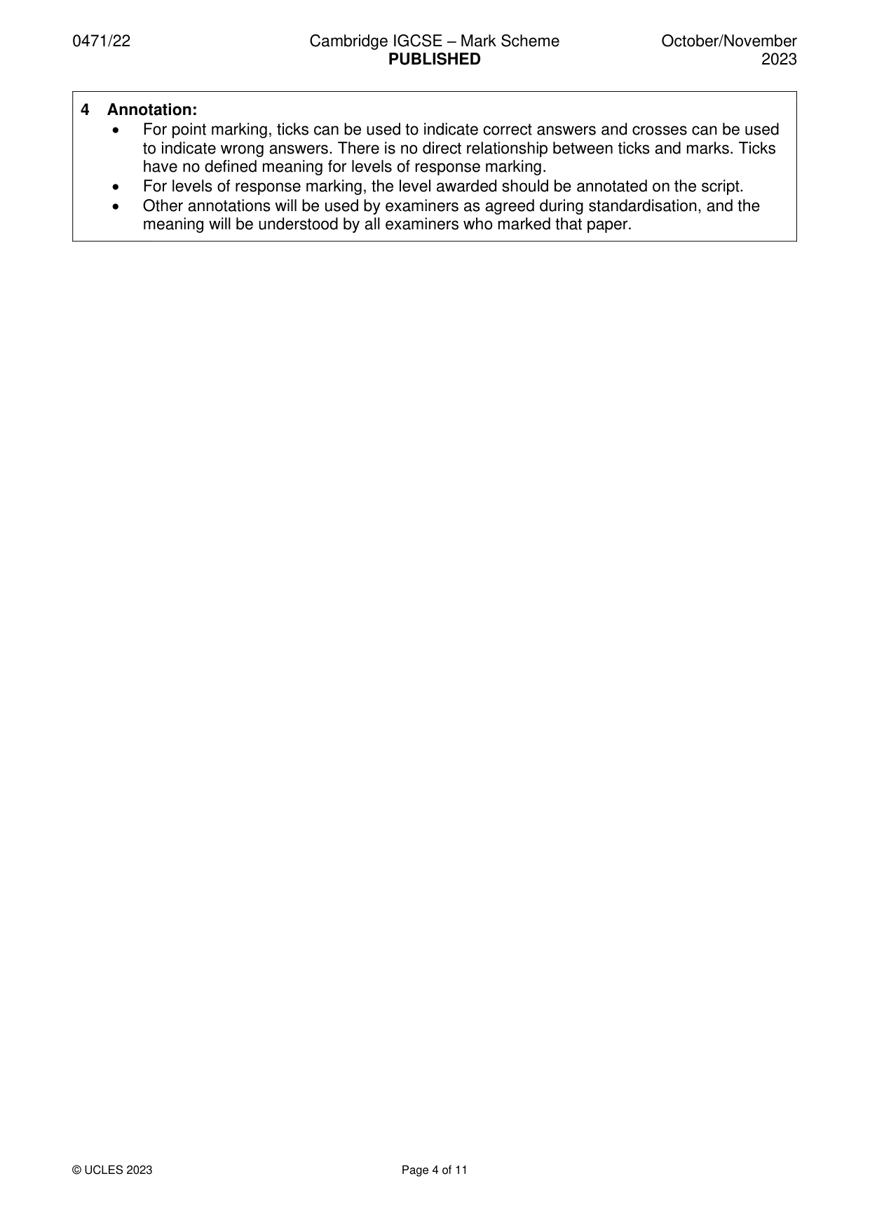 Mark scheme, page 4 of 11