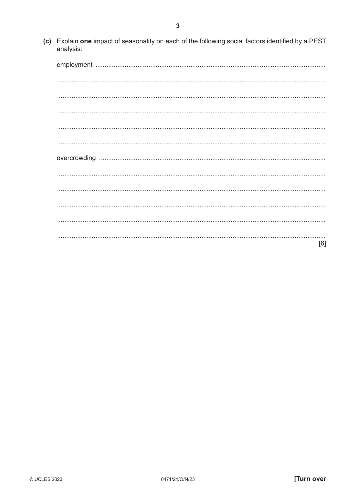 Cambridge IGCSE Travel and Tourism 0471 2023 Oct/Nov Paper 2 · Variant 1 question paper, page 3 of 16