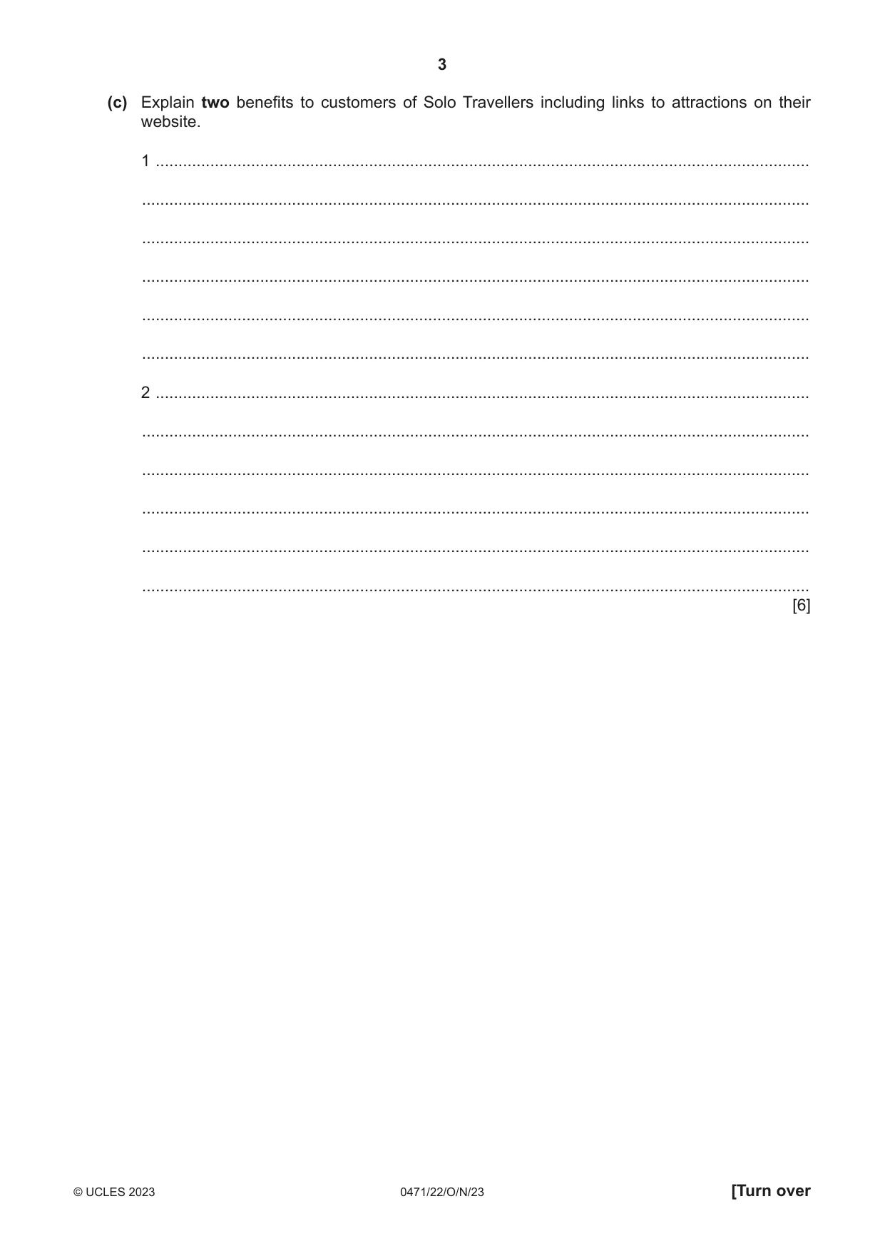 Cambridge IGCSE Travel and Tourism 0471 2023 Oct/Nov Paper 2 · Variant 2 question paper, page 3 of 16