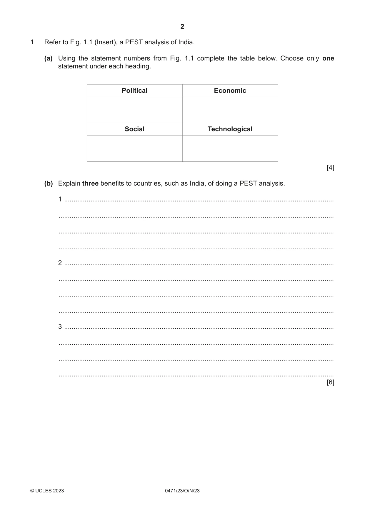 Cambridge IGCSE Travel and Tourism 0471 2023 Oct/Nov Paper 2 · Variant 3 question paper, page 2 of 16