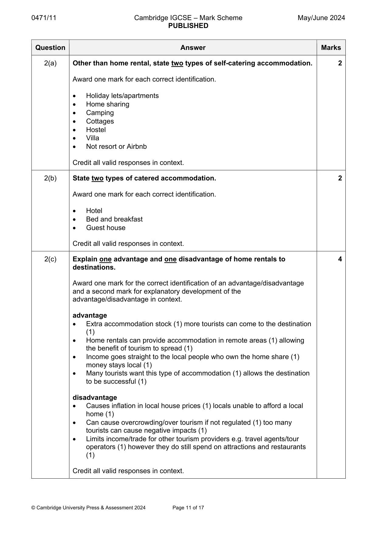 Mark scheme, page 11 of 17