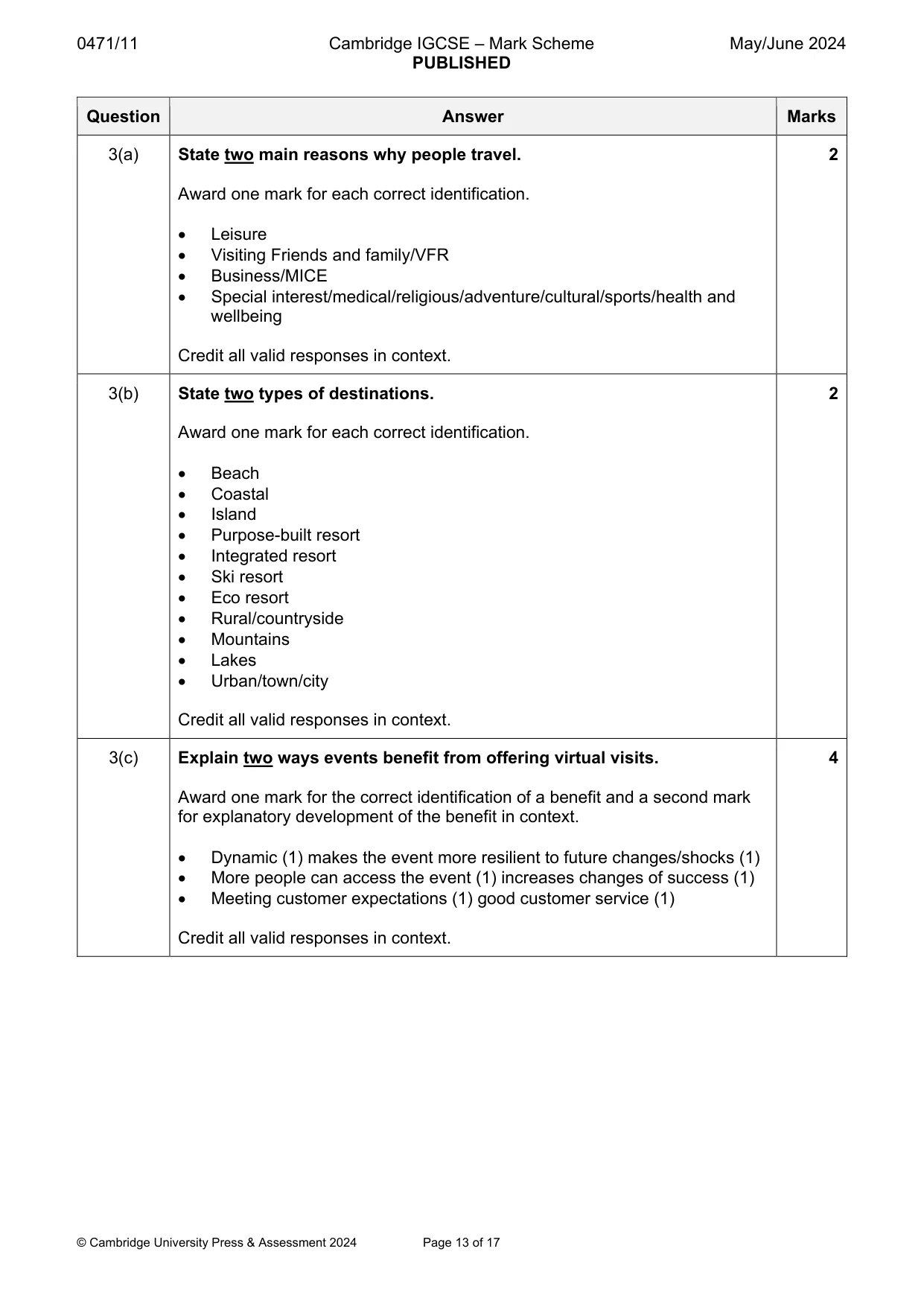 Mark scheme, page 13 of 17