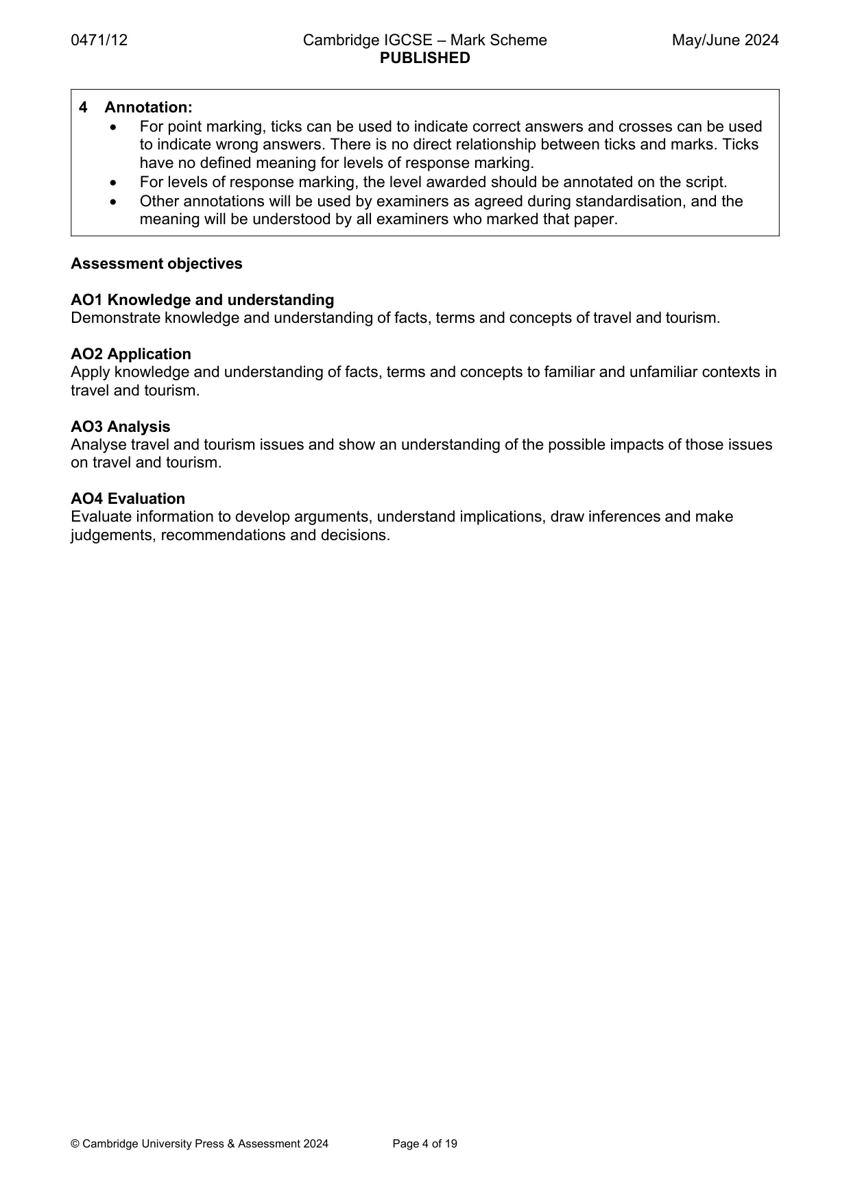 Mark scheme, page 4 of 19
