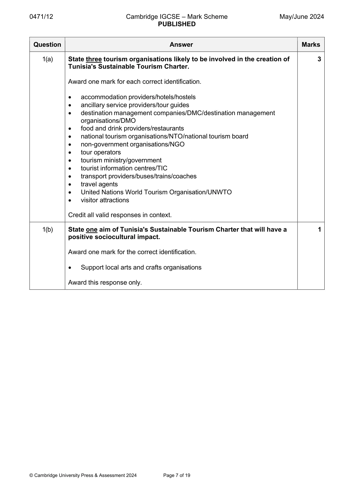 Mark scheme, page 7 of 19