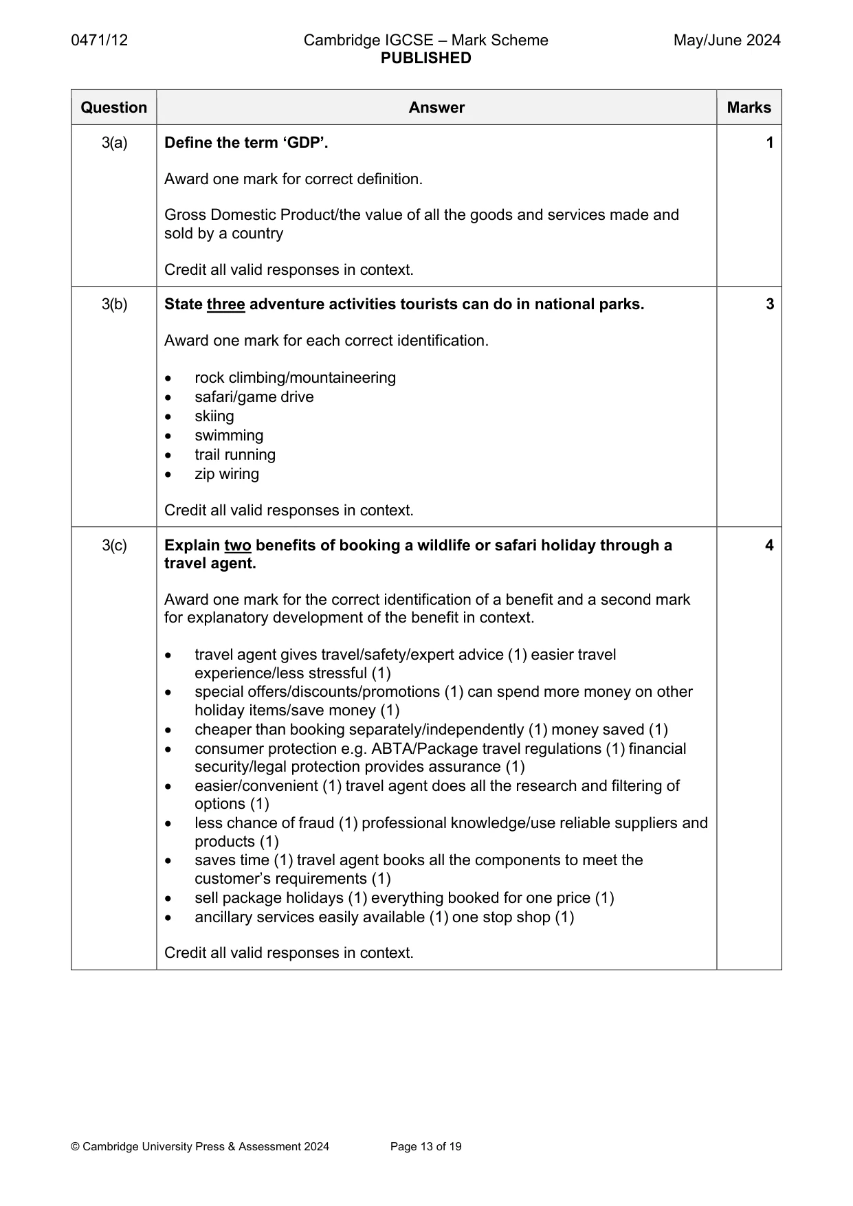Mark scheme, page 13 of 19