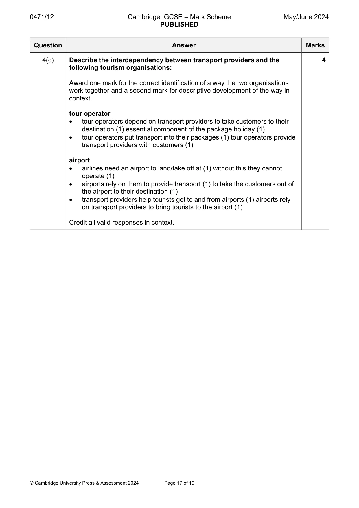 Mark scheme, page 17 of 19