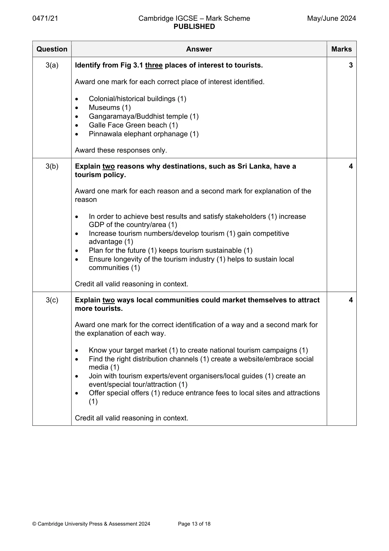 Mark scheme, page 13 of 18