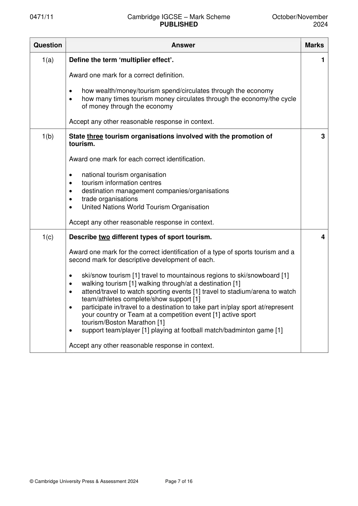 Mark scheme, page 7 of 16