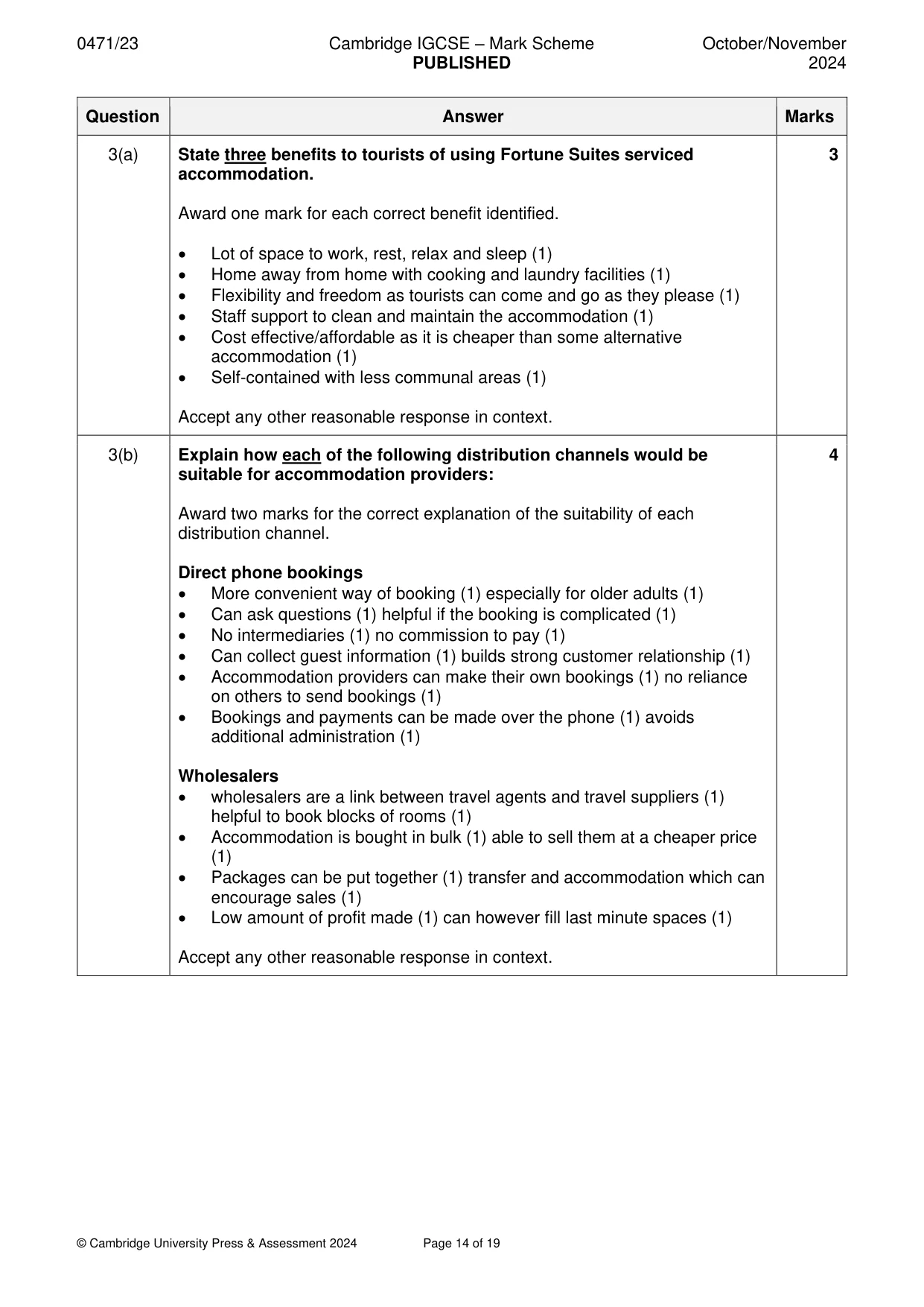 Mark scheme, page 14 of 19