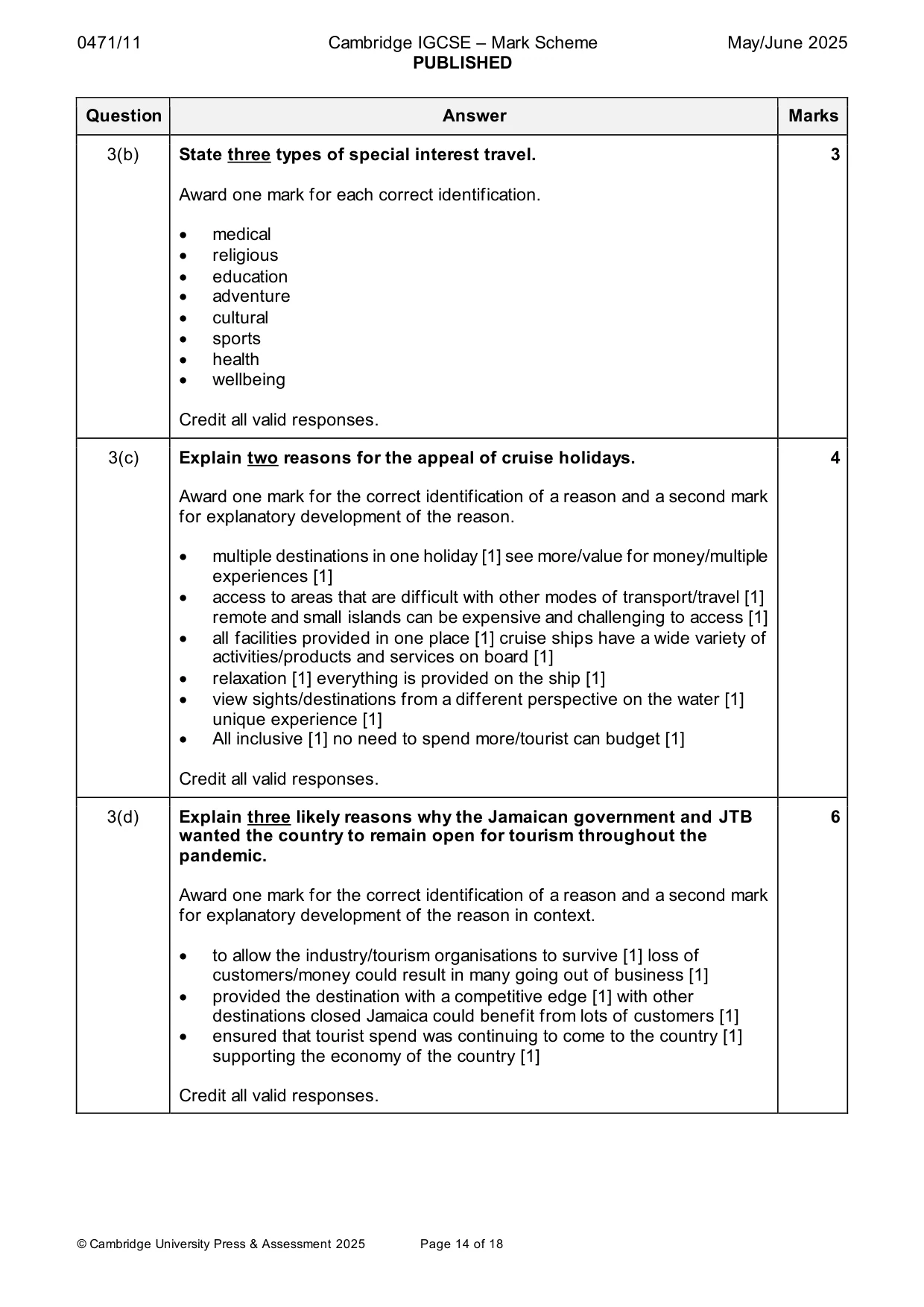 Mark scheme, page 14 of 18
