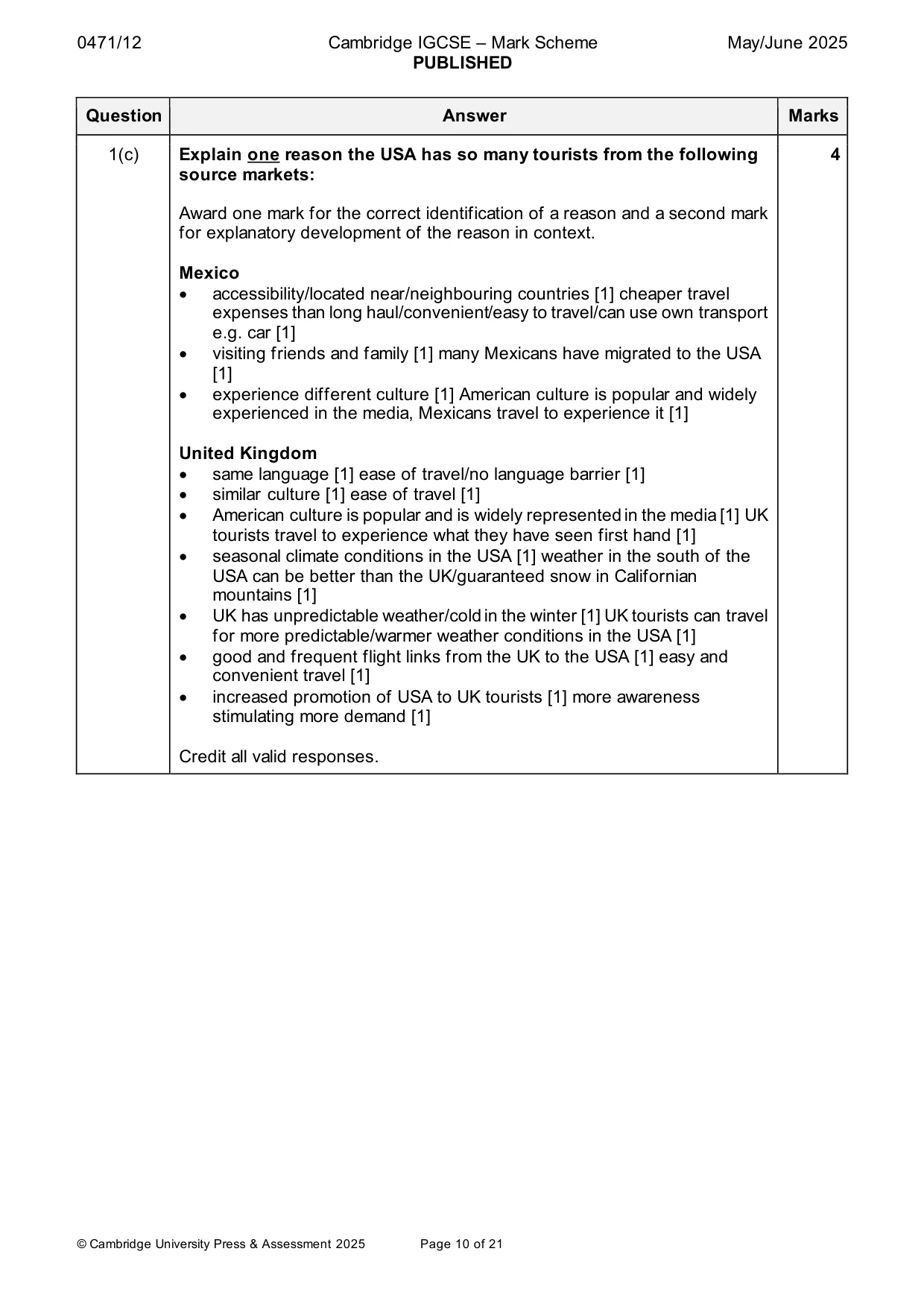 Mark scheme, page 10 of 21