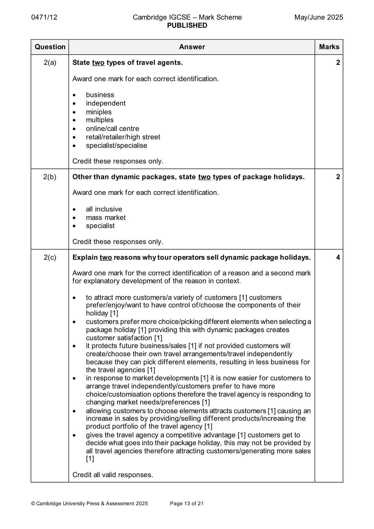 Mark scheme, page 13 of 21