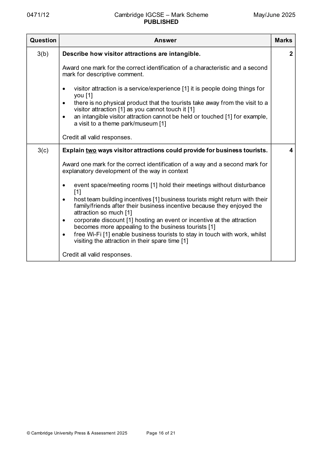 Mark scheme, page 16 of 21
