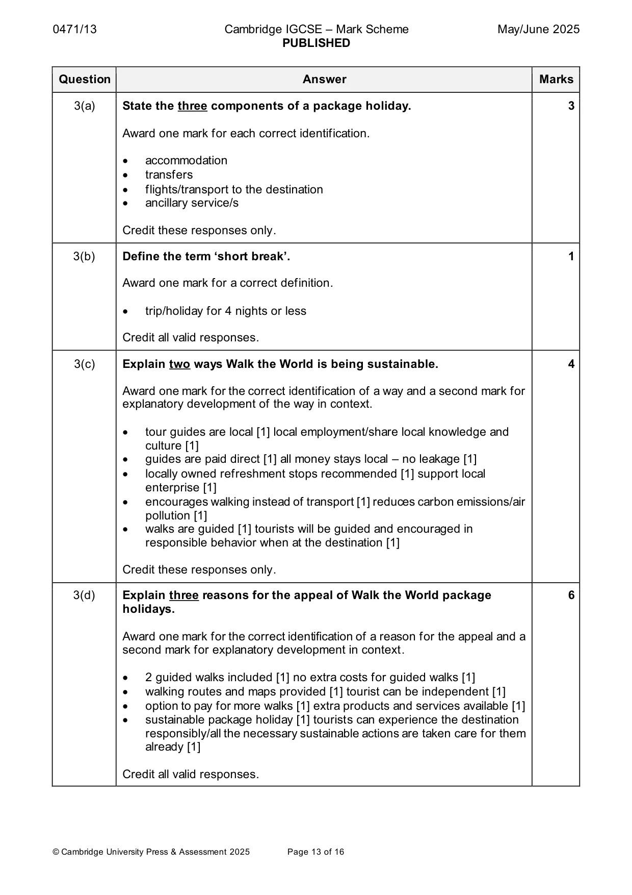 Mark scheme, page 13 of 16