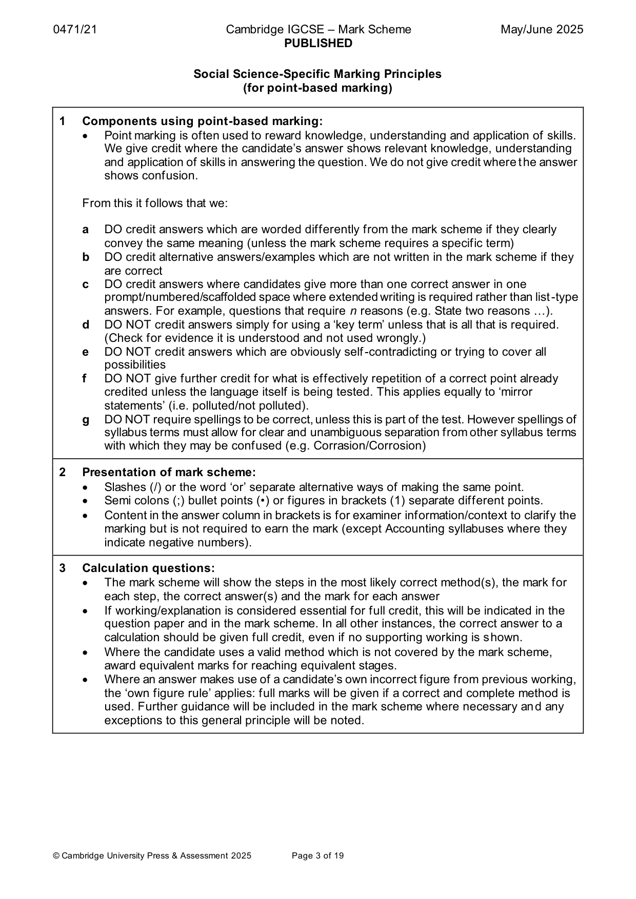 Mark scheme, page 3 of 19