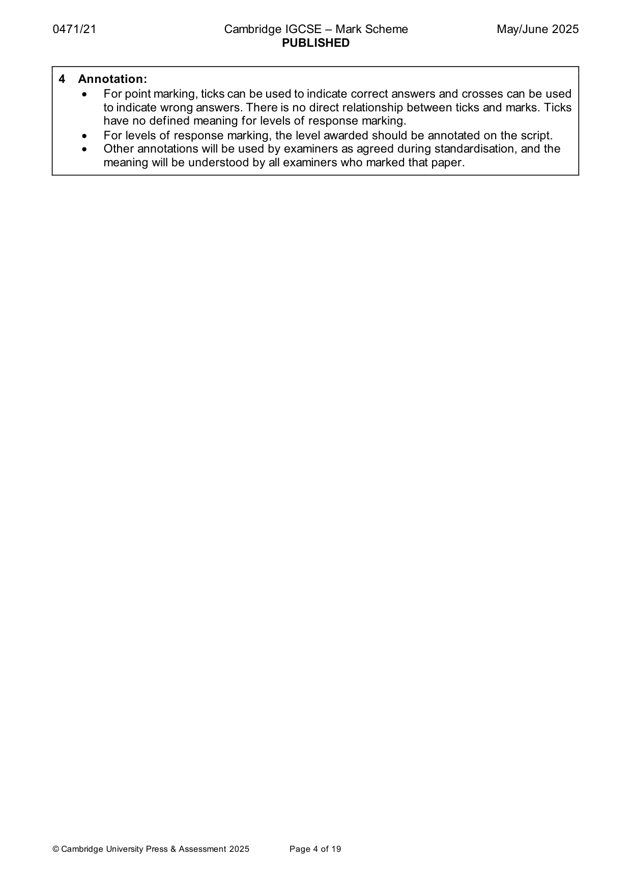 Mark scheme, page 4 of 19