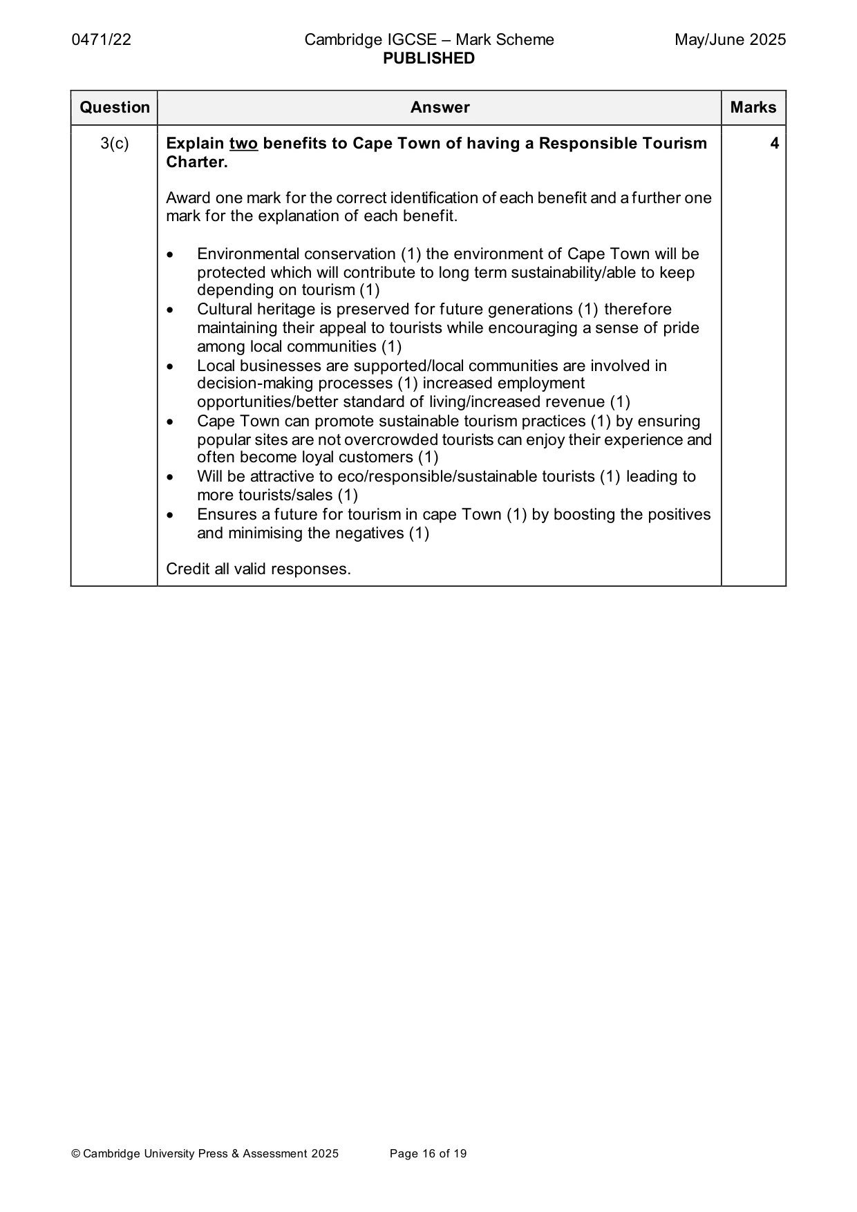 Mark scheme, page 16 of 19