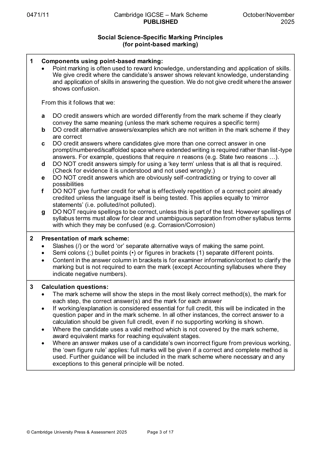 Mark scheme, page 3 of 17