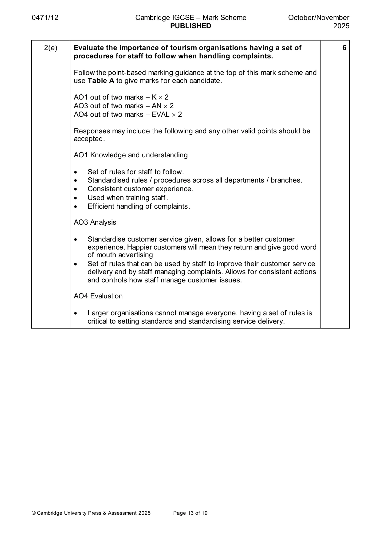 Mark scheme, page 13 of 19