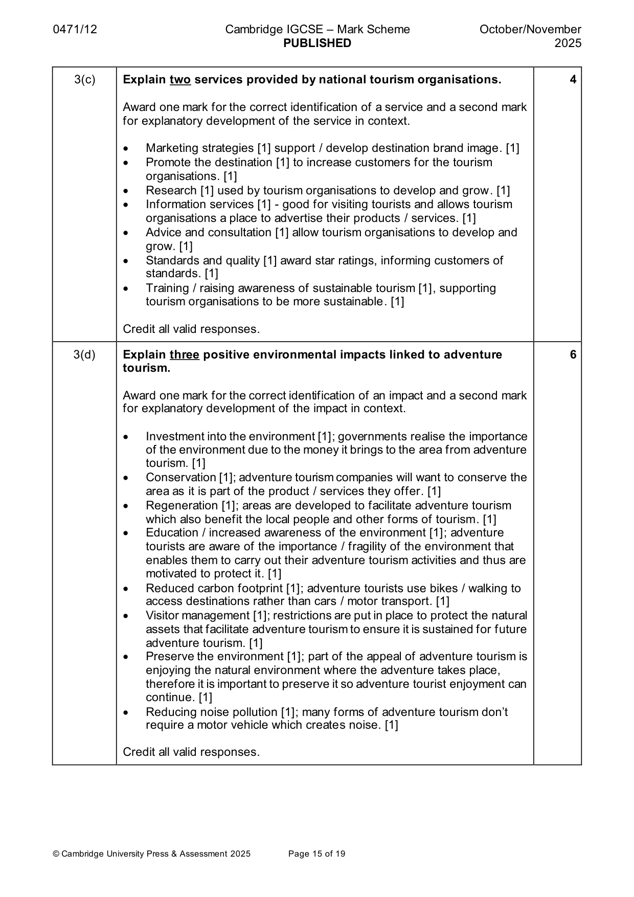 Mark scheme, page 15 of 19