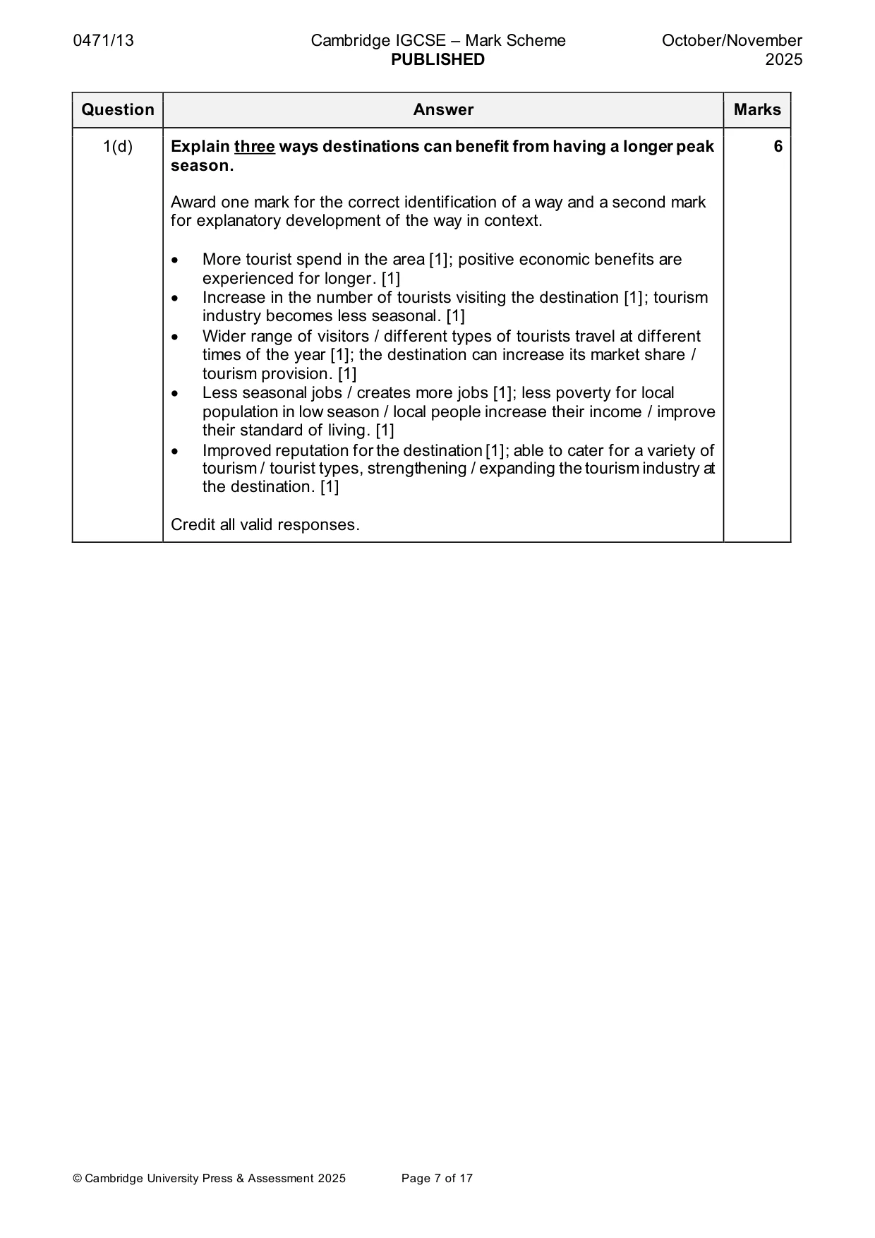 Mark scheme, page 7 of 17