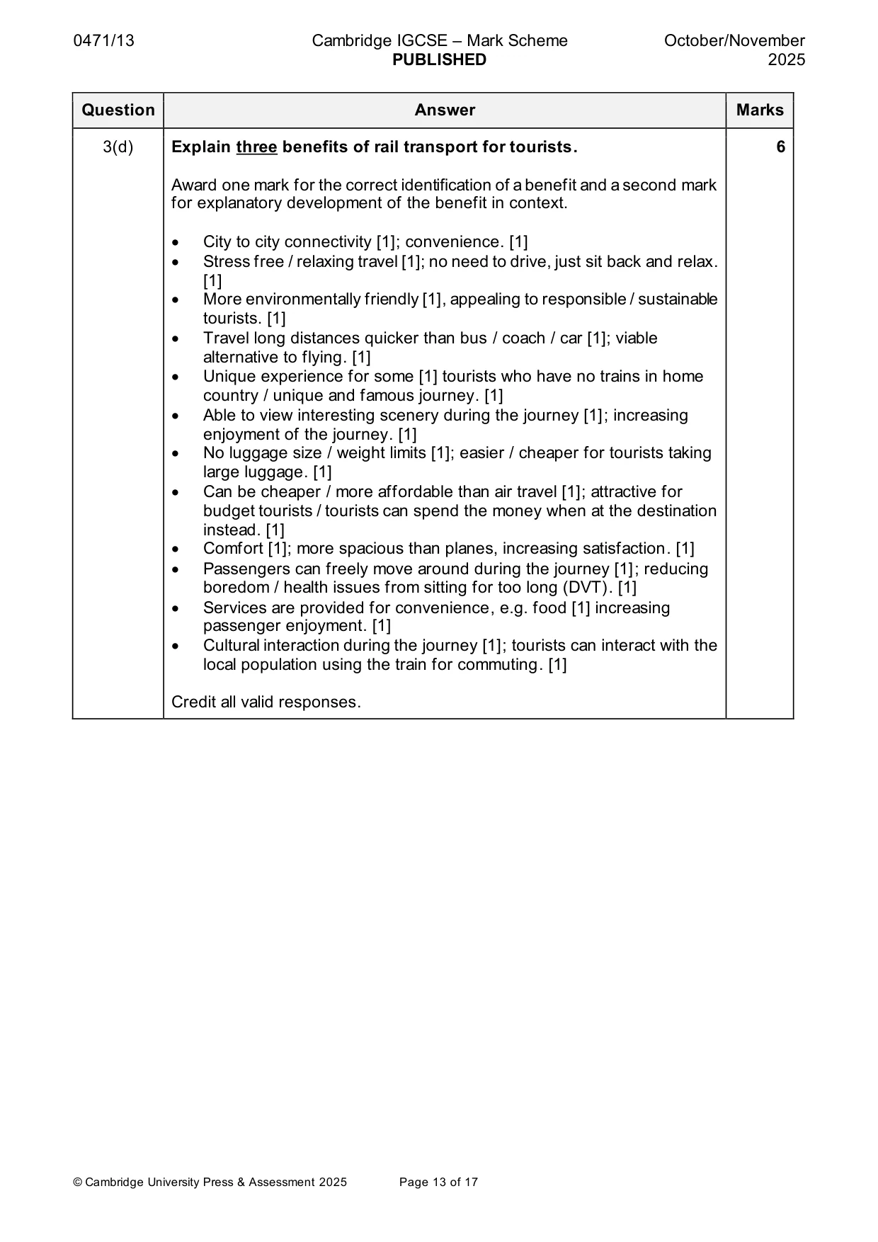 Mark scheme, page 13 of 17