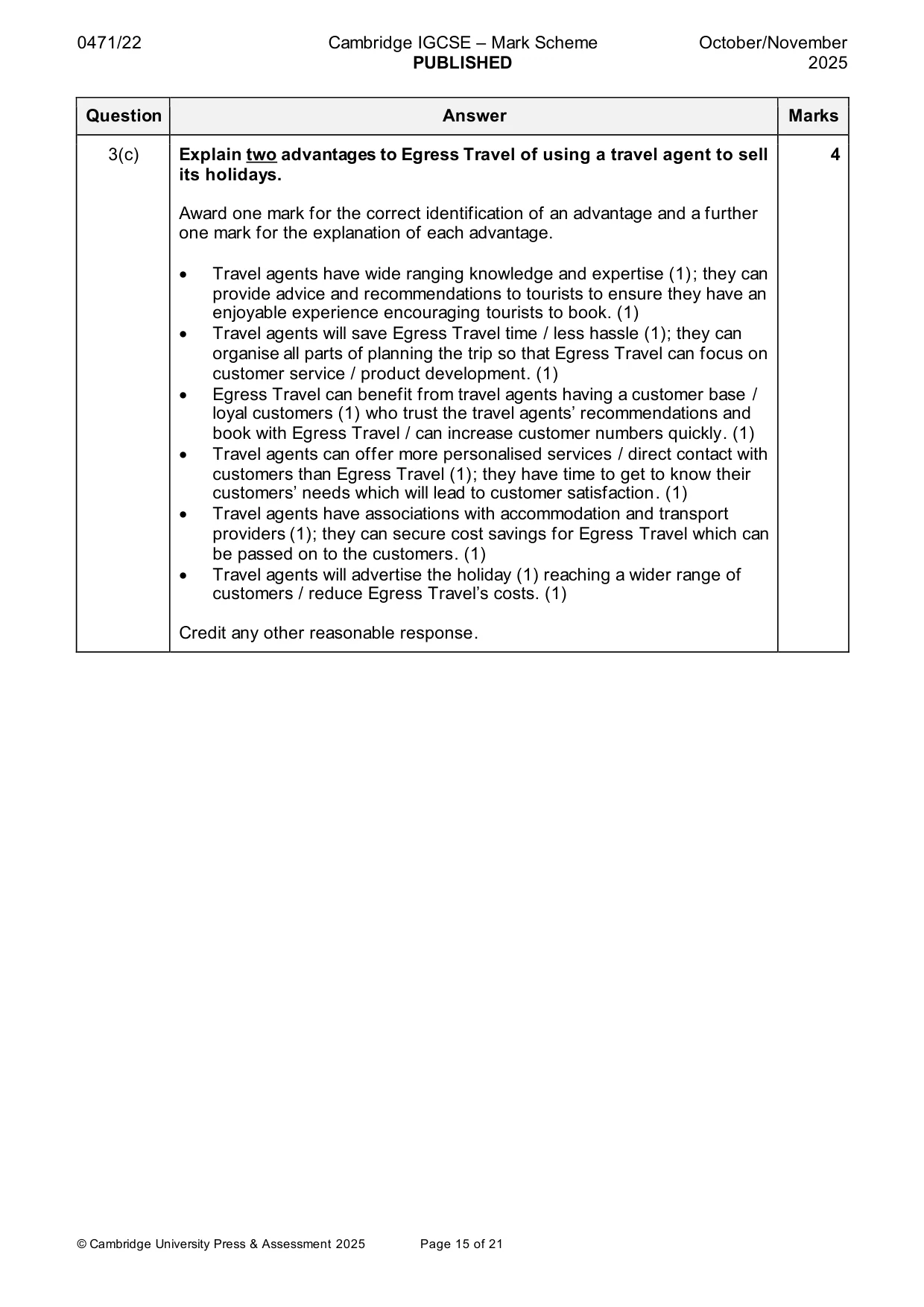 Mark scheme, page 15 of 21