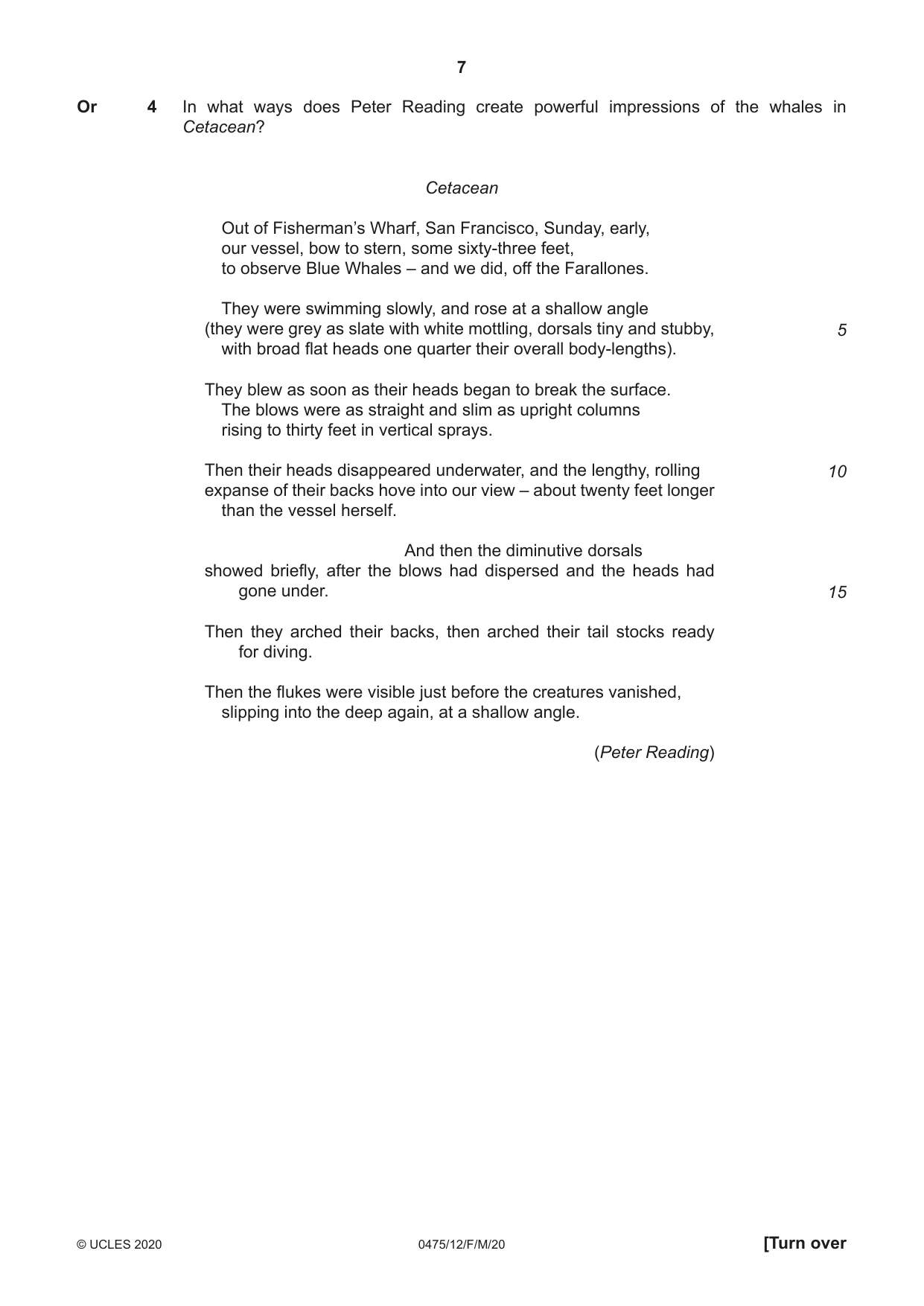 Cambridge IGCSE English - Literature in English 0475 2020 Feb/March Paper 1 · Variant 2 question paper, page 7 of 24