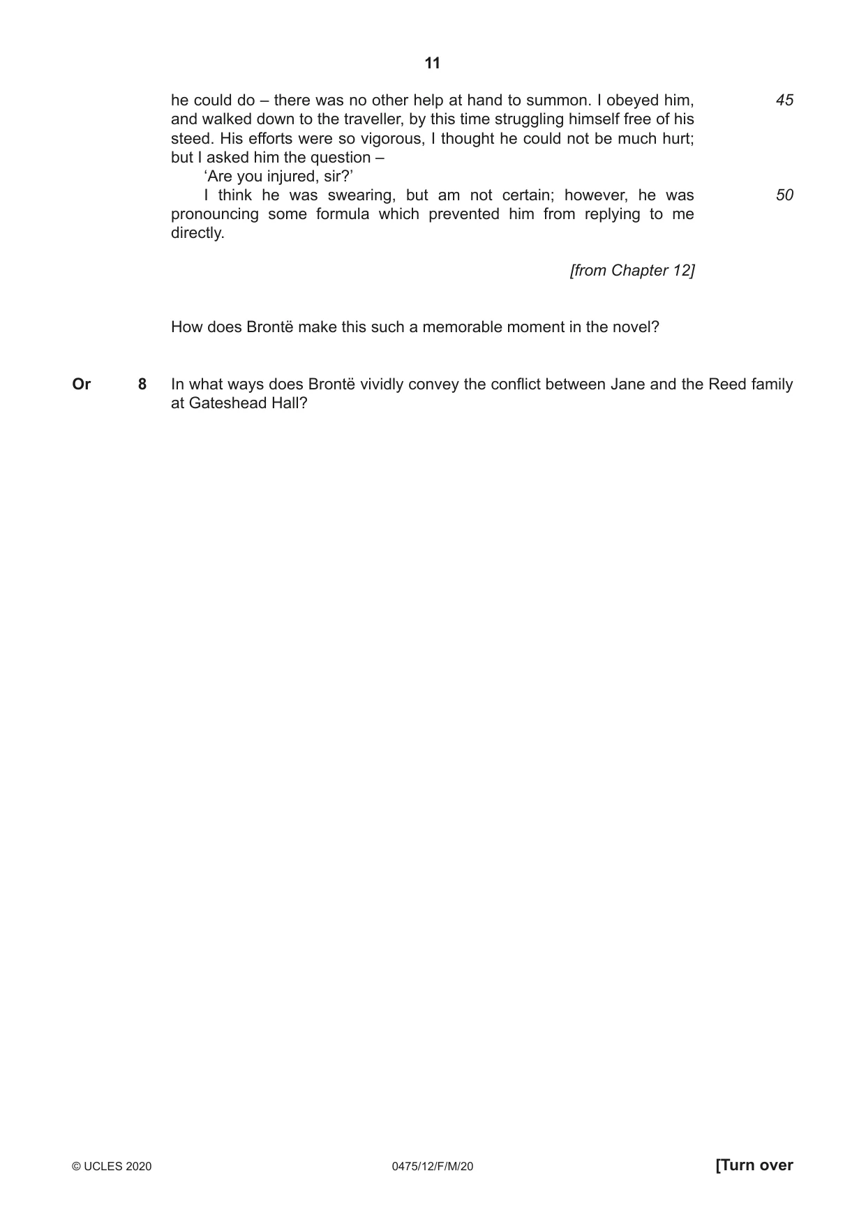 Cambridge IGCSE English - Literature in English 0475 2020 Feb/March Paper 1 · Variant 2 question paper, page 11 of 24