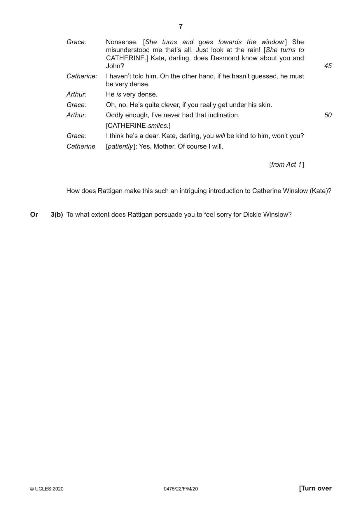 Cambridge IGCSE English - Literature in English 0475 2020 Feb/March Paper 2 · Variant 2 question paper, page 7 of 12