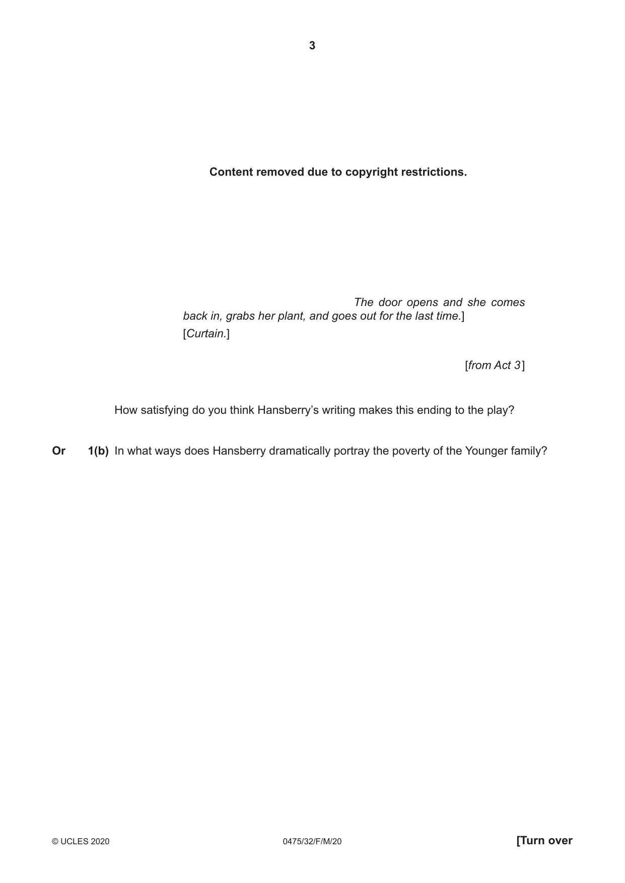 Cambridge IGCSE English - Literature in English 0475 2020 Feb/March Paper 3 · Variant 2 question paper, page 3 of 12