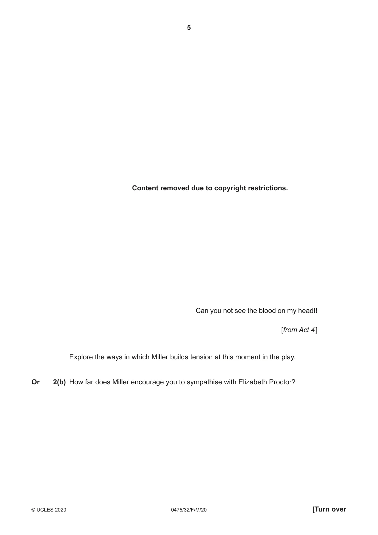 Cambridge IGCSE English - Literature in English 0475 2020 Feb/March Paper 3 · Variant 2 question paper, page 5 of 12