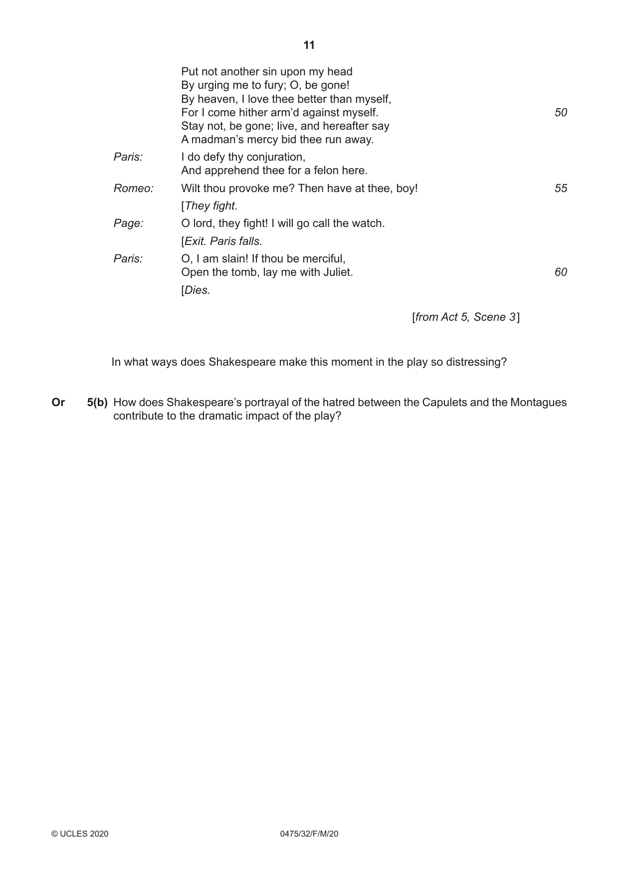 Cambridge IGCSE English - Literature in English 0475 2020 Feb/March Paper 3 · Variant 2 question paper, page 11 of 12