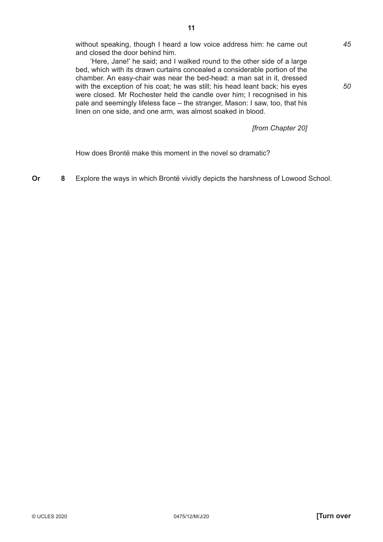 Cambridge IGCSE English - Literature in English 0475 2020 May/June Paper 1 · Variant 2 question paper, page 11 of 28