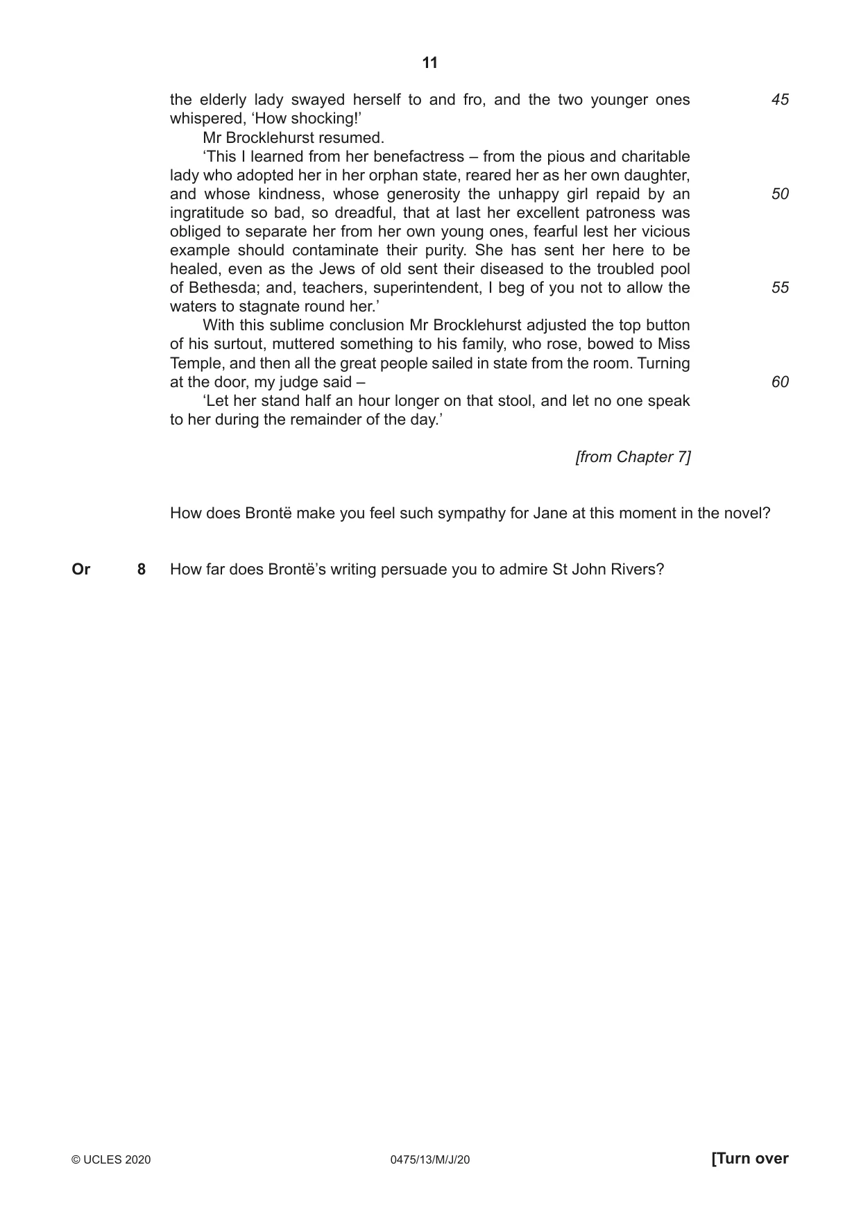 Cambridge IGCSE English - Literature in English 0475 2020 May/June Paper 1 · Variant 3 question paper, page 11 of 28