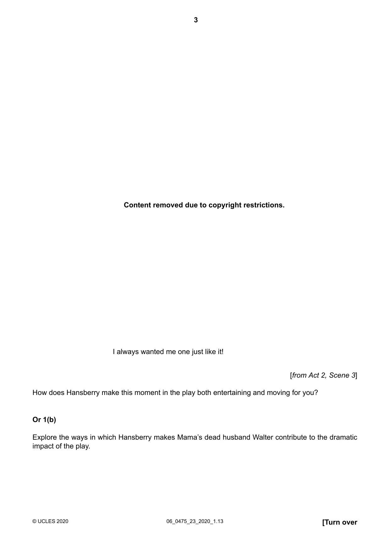 Cambridge IGCSE English - Literature in English 0475 2020 May/June Paper 2 · Variant 3 question paper, page 3 of 12