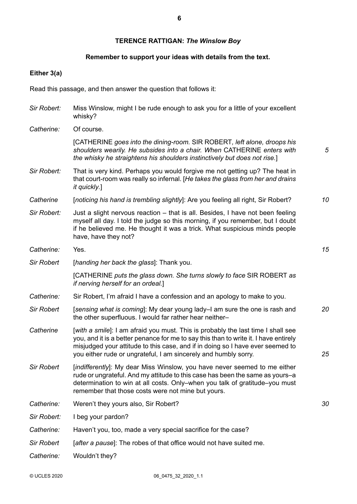 Cambridge IGCSE English - Literature in English 0475 2020 May/June Paper 3 · Variant 2 question paper, page 6 of 12