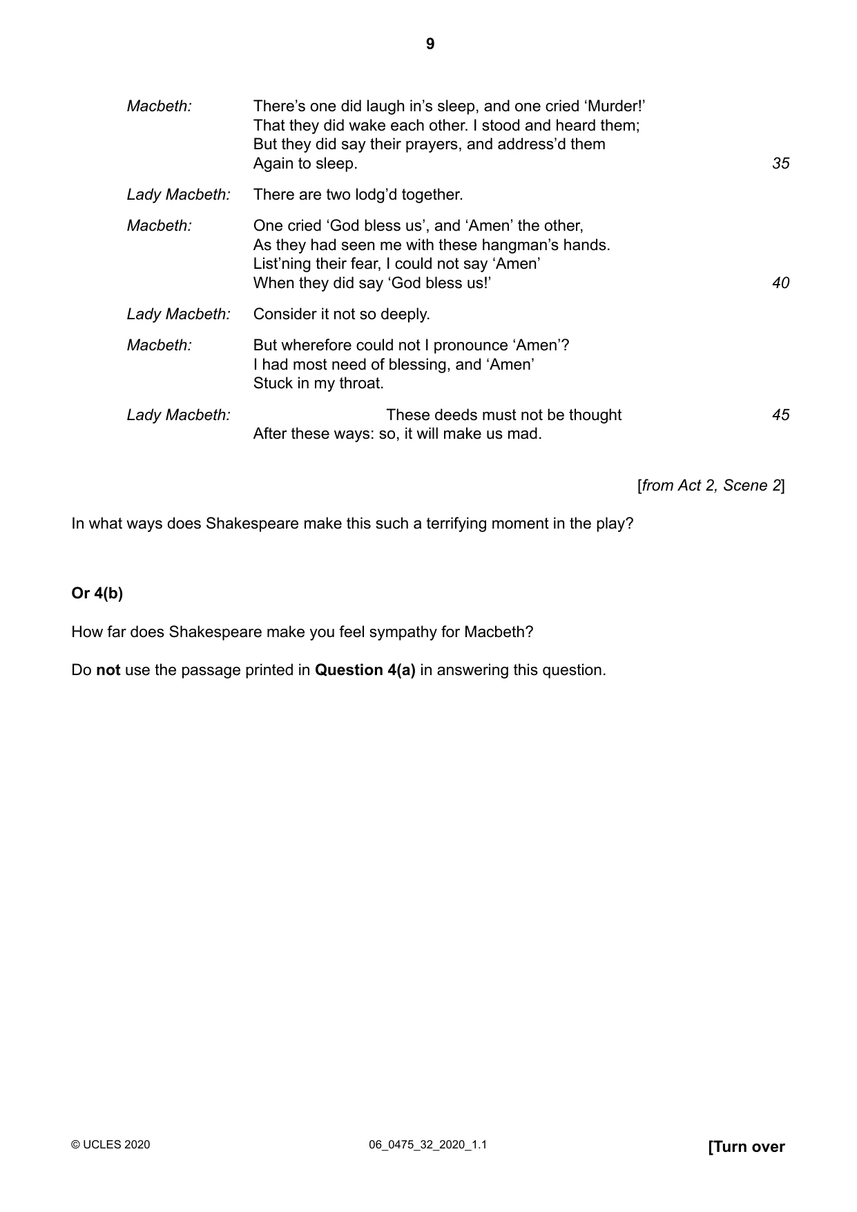 Cambridge IGCSE English - Literature in English 0475 2020 May/June Paper 3 · Variant 2 question paper, page 9 of 12