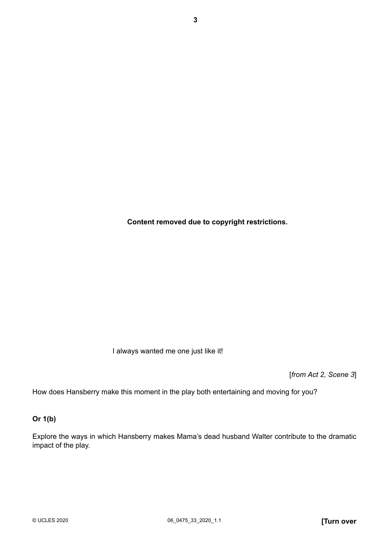 Cambridge IGCSE English - Literature in English 0475 2020 May/June Paper 3 · Variant 3 question paper, page 3 of 12