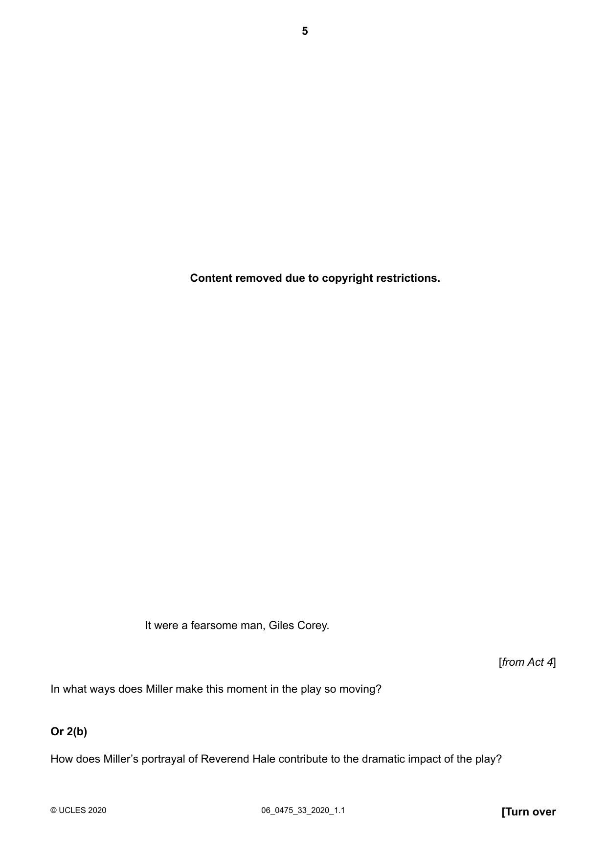 Cambridge IGCSE English - Literature in English 0475 2020 May/June Paper 3 · Variant 3 question paper, page 5 of 12