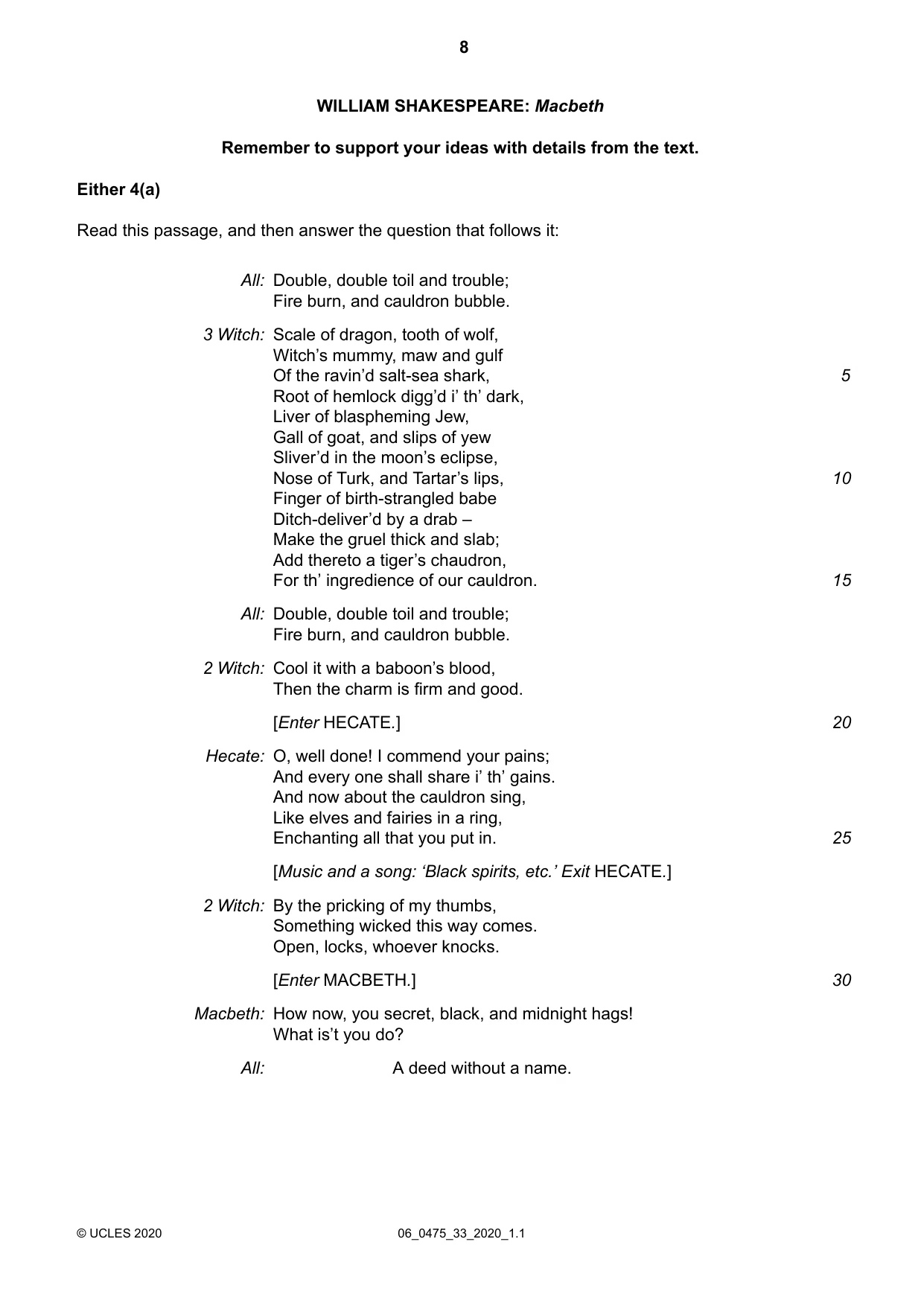 Cambridge IGCSE English - Literature in English 0475 2020 May/June Paper 3 · Variant 3 question paper, page 8 of 12
