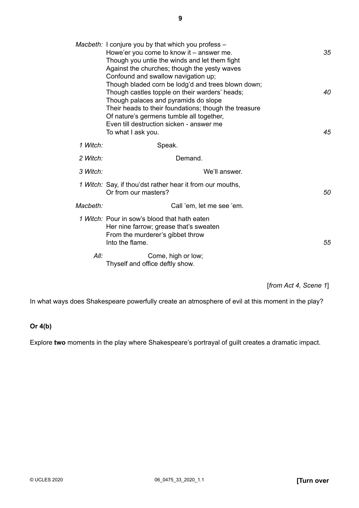 Cambridge IGCSE English - Literature in English 0475 2020 May/June Paper 3 · Variant 3 question paper, page 9 of 12