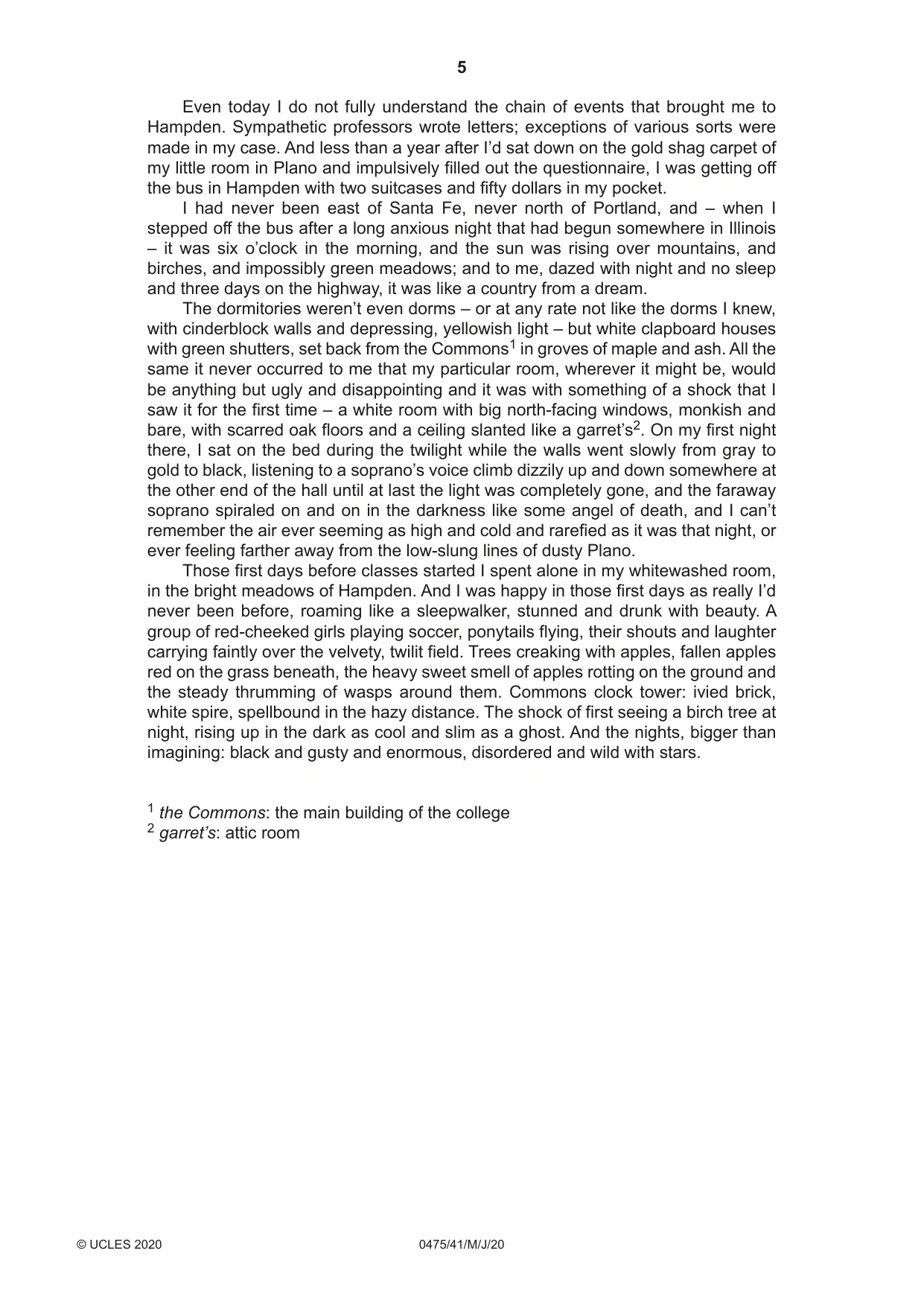 Cambridge IGCSE English - Literature in English 0475 2020 May/June Paper 4 · Variant 1 question paper, page 5 of 8