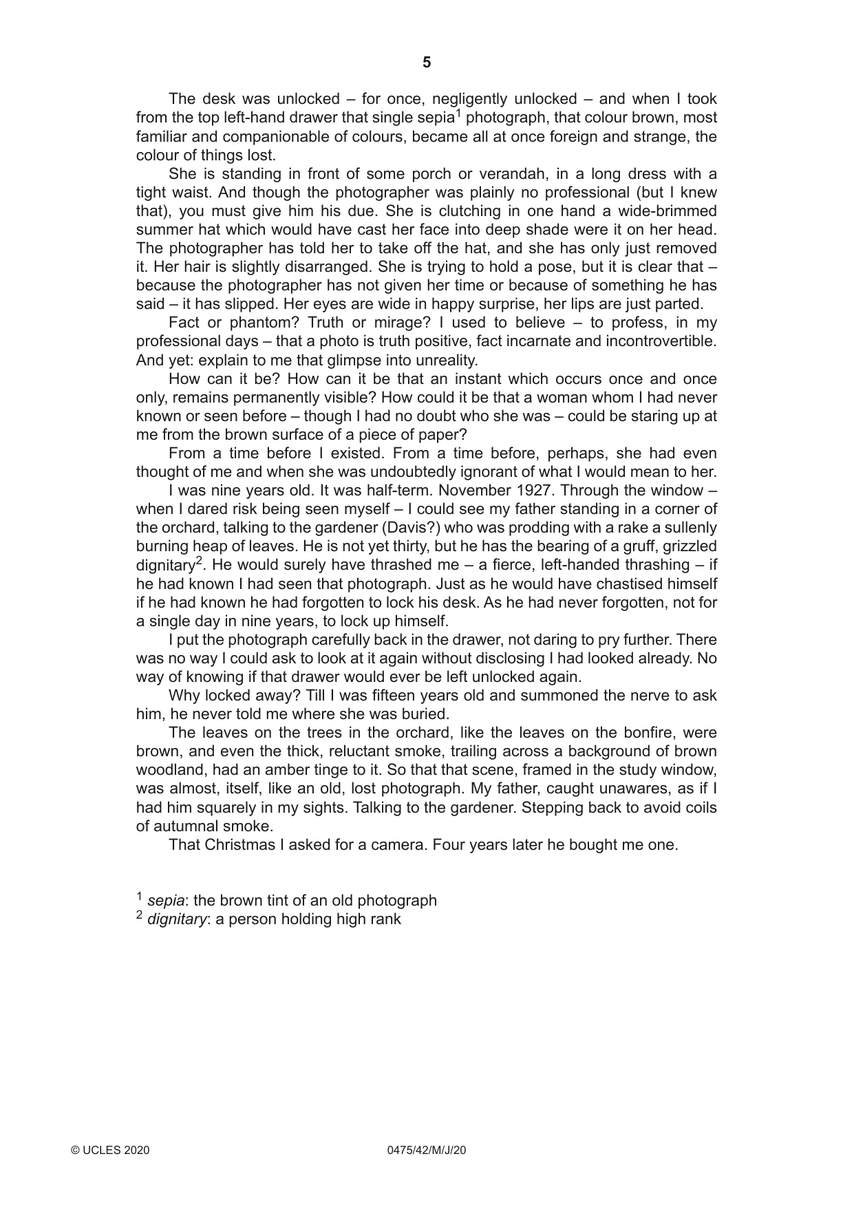 Cambridge IGCSE English - Literature in English 0475 2020 May/June Paper 4 · Variant 2 question paper, page 5 of 8