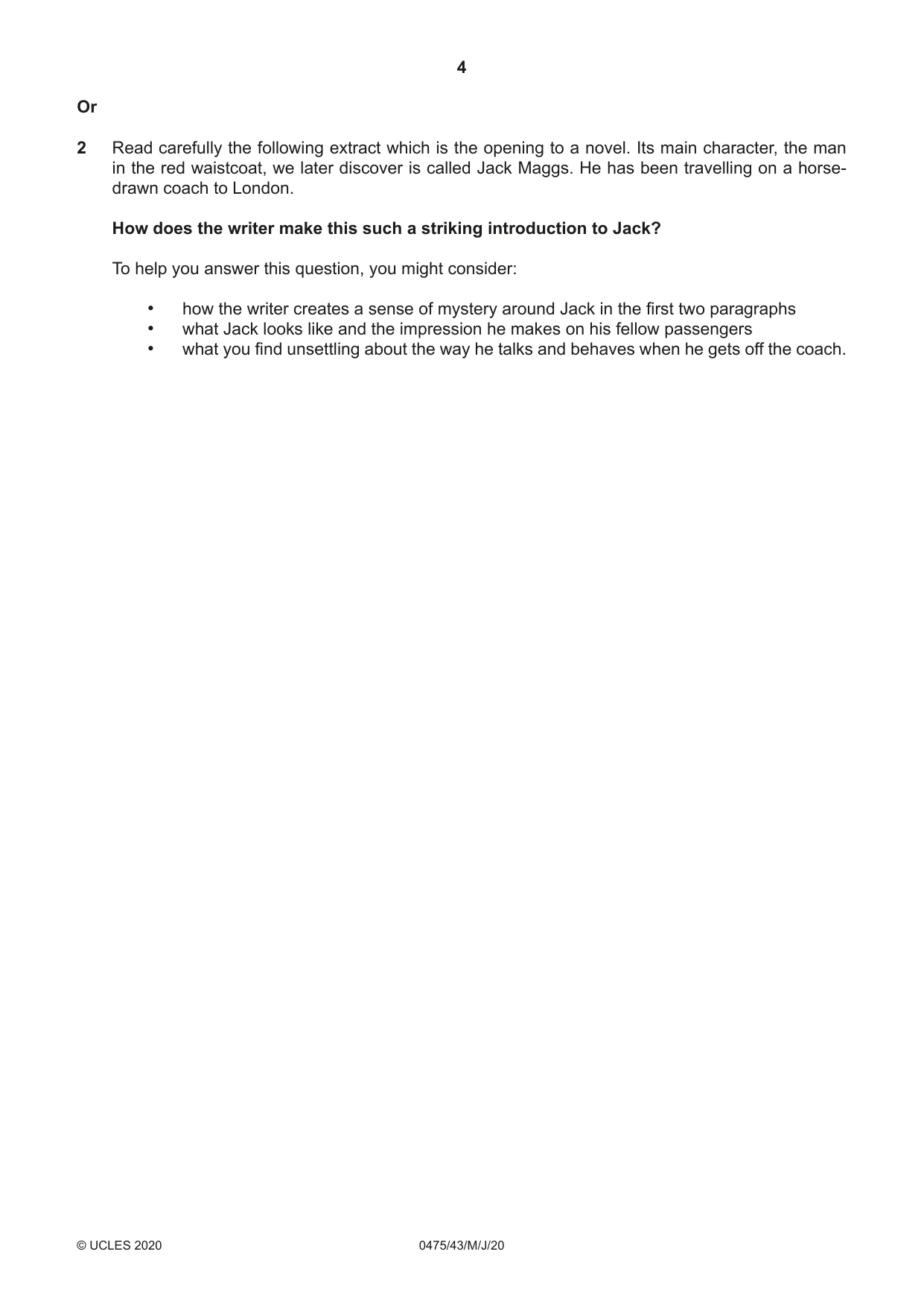 Cambridge IGCSE English - Literature in English 0475 2020 May/June Paper 4 · Variant 3 question paper, page 4 of 8