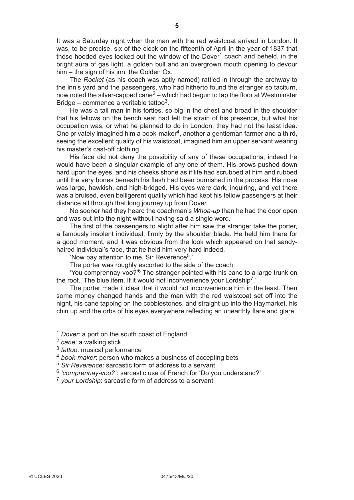 Cambridge IGCSE English - Literature in English 0475 2020 May/June Paper 4 · Variant 3 question paper, page 5 of 8
