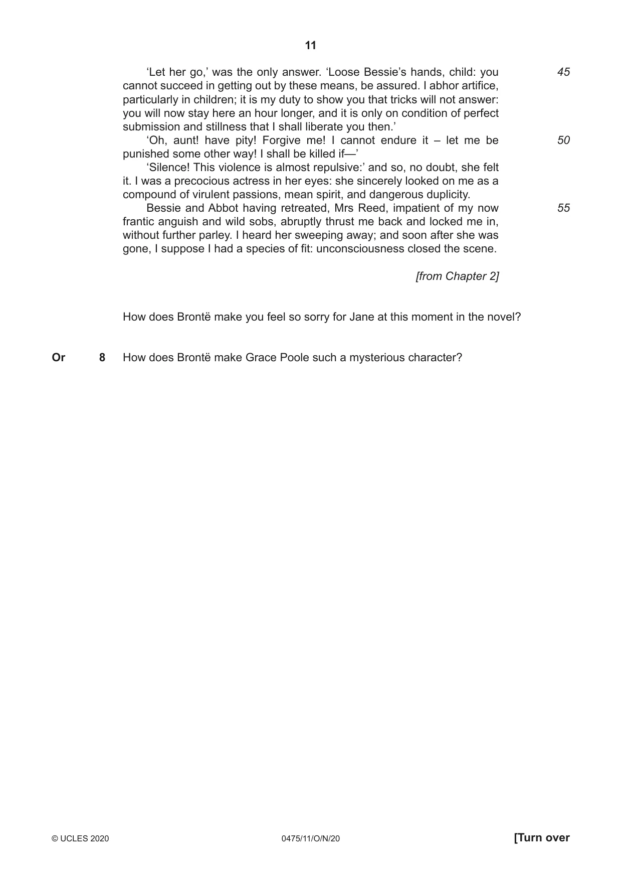 Cambridge IGCSE English - Literature in English 0475 2020 Oct/Nov Paper 1 · Variant 1 question paper, page 11 of 28