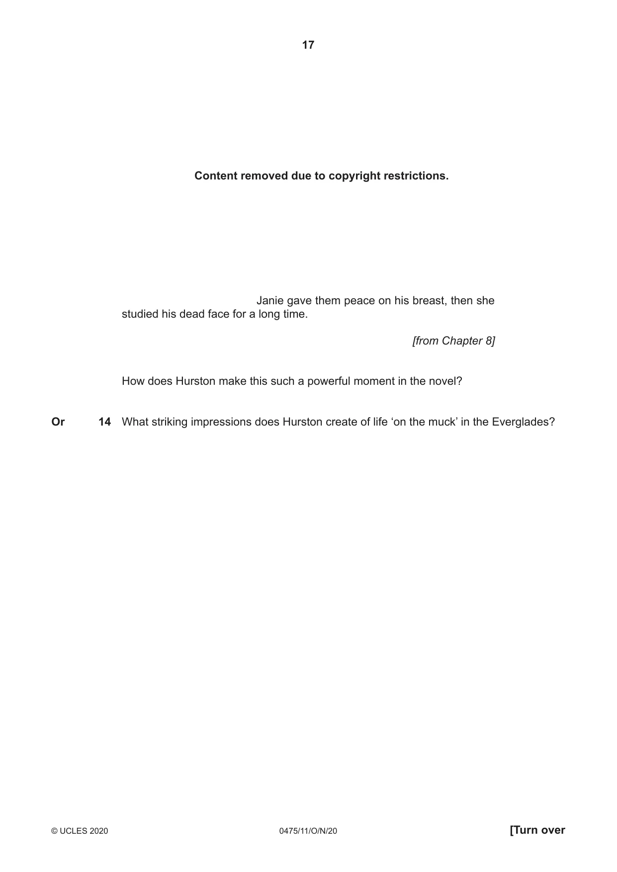 Cambridge IGCSE English - Literature in English 0475 2020 Oct/Nov Paper 1 · Variant 1 question paper, page 17 of 28
