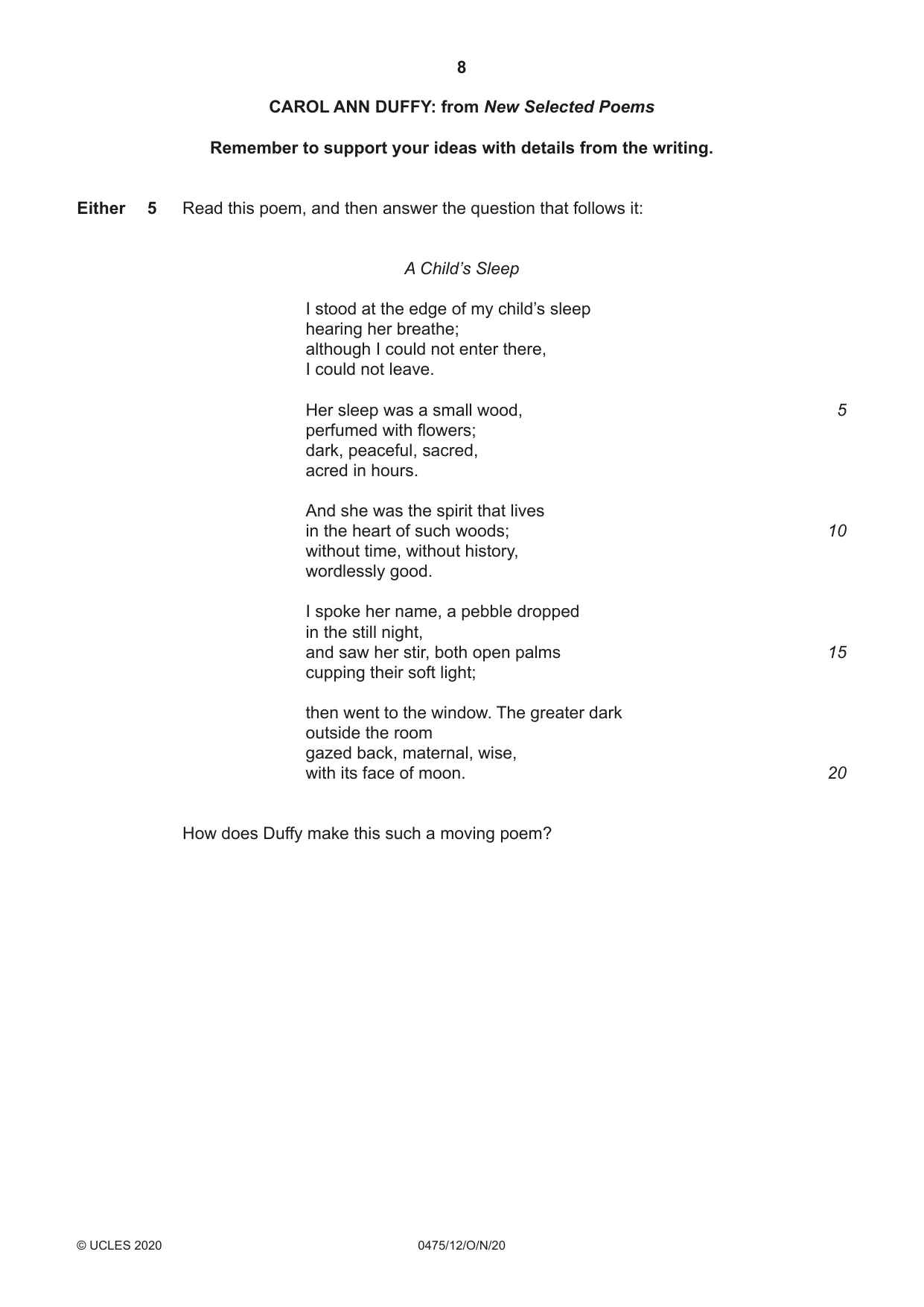 Cambridge IGCSE English - Literature in English 0475 2020 Oct/Nov Paper 1 · Variant 2 question paper, page 8 of 28